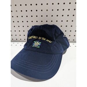 Rhapsody of the Seas Cruise Line Souvenir Navy Blue‎ Velvet Baseball Cap